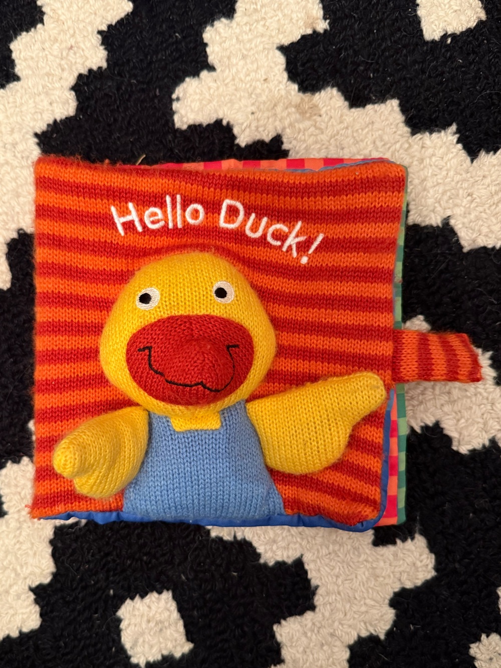 Hello Duck! Red & Yellow Plush Baby Cloth Book
